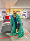 Luxury tiered layered ruffled tulle duster coat
