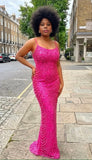sparkly pink bodycon maxi dress