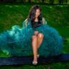 Tiered Tulle Robe - Elegant Sheer Maternity Gown - Hunter Green